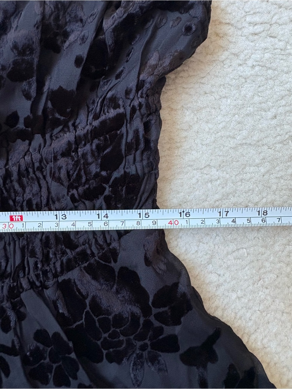 Anthropologie Somerset black strapless crushed velvet blouse sz L whimsigoth - Picture 4 of 8